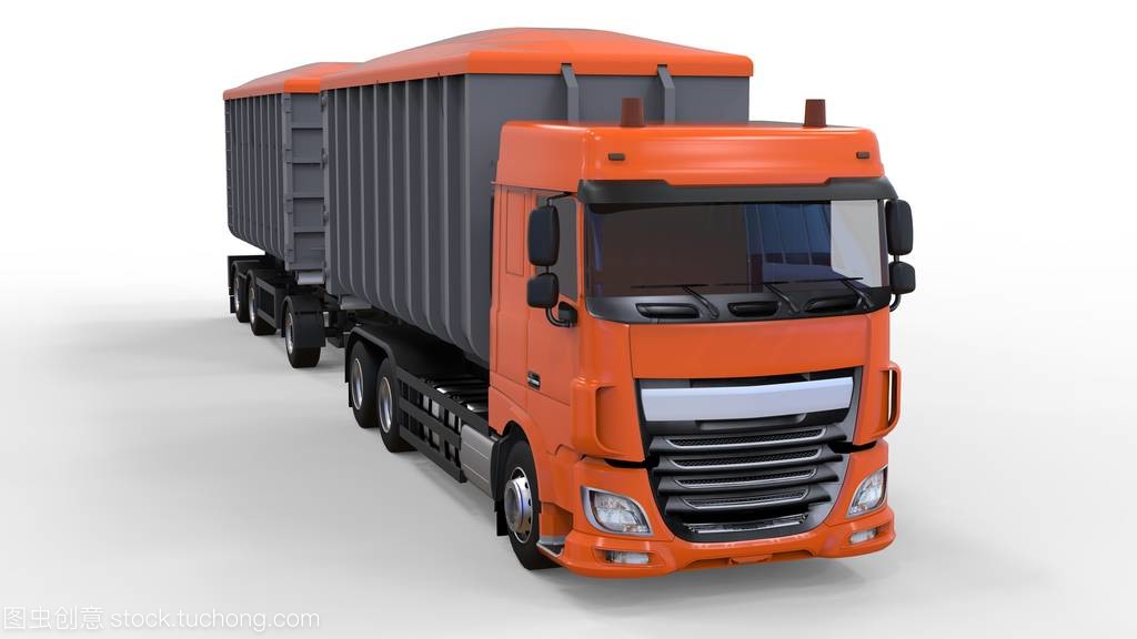 大橙色卡車 連接農(nóng)業(yè)與城市的3D運(yùn)輸解決方案